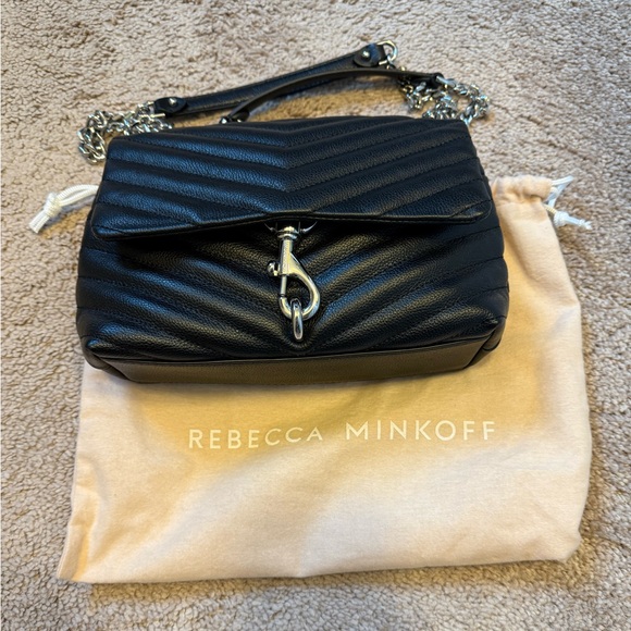 Rebecca Minkoff Edie Crossbody Black/Silver - Picture 7 of 9